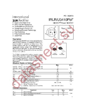 IRLU3410PBF datasheet  